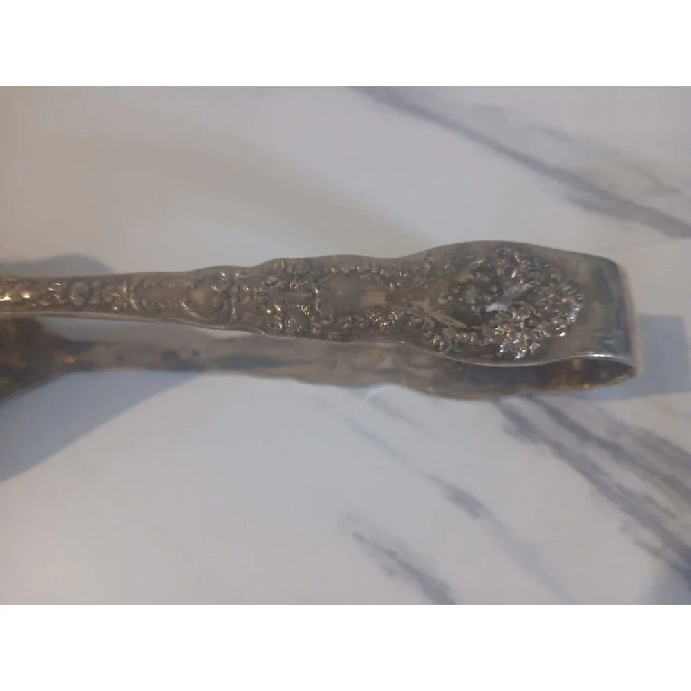 Gorham Imperial Chrysanthemum Salad Tongs Silver Plate   Art Nouveau